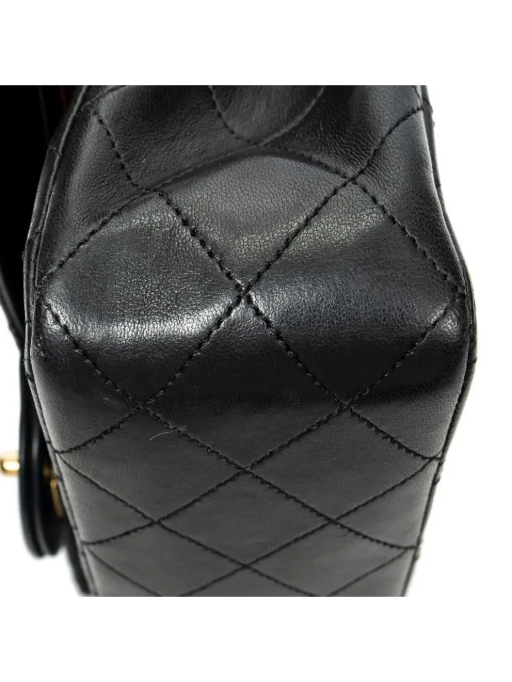 Chanel Quilted Double Flap Black Lambskin Leather